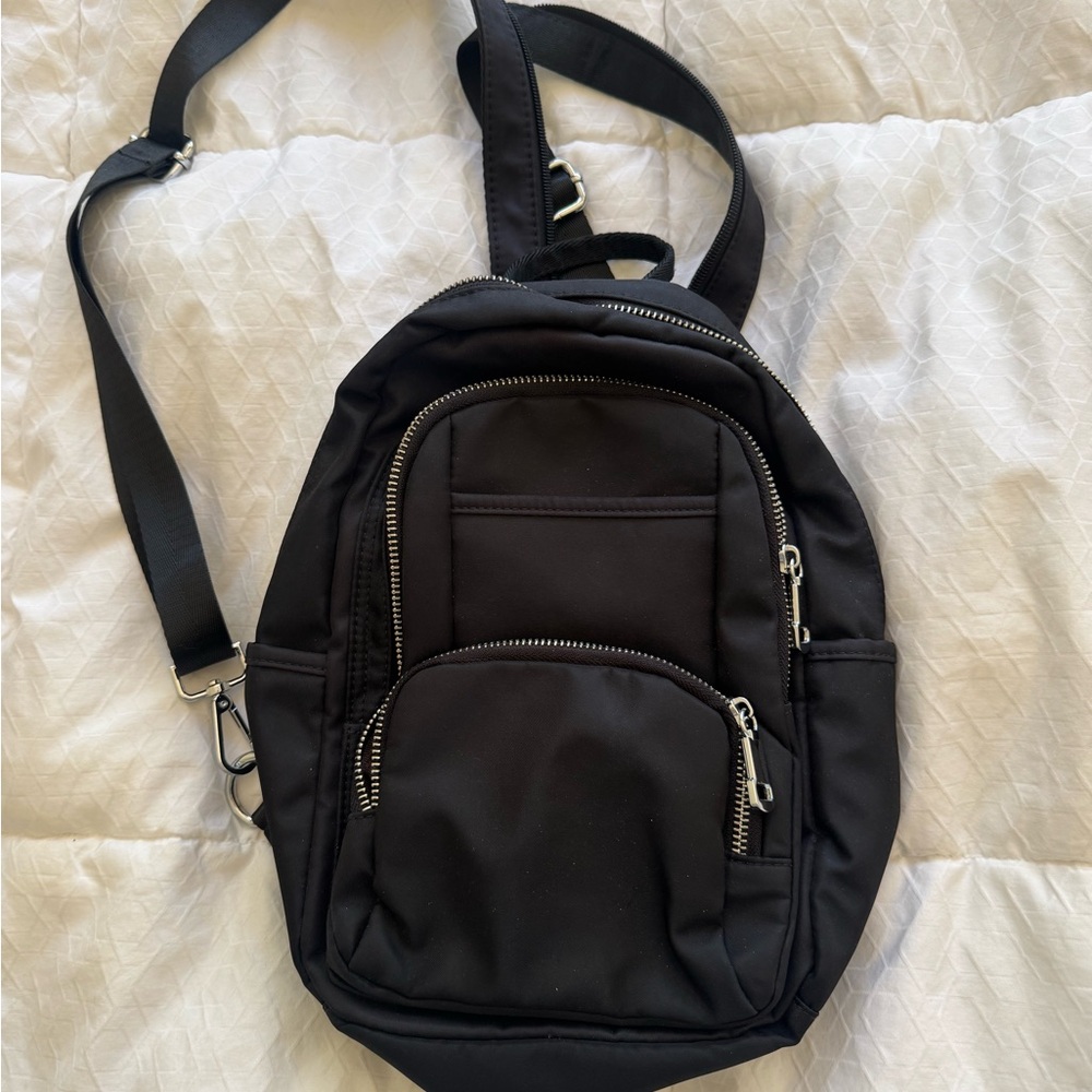 Women’s Small Black & Silver Hardware Backpack